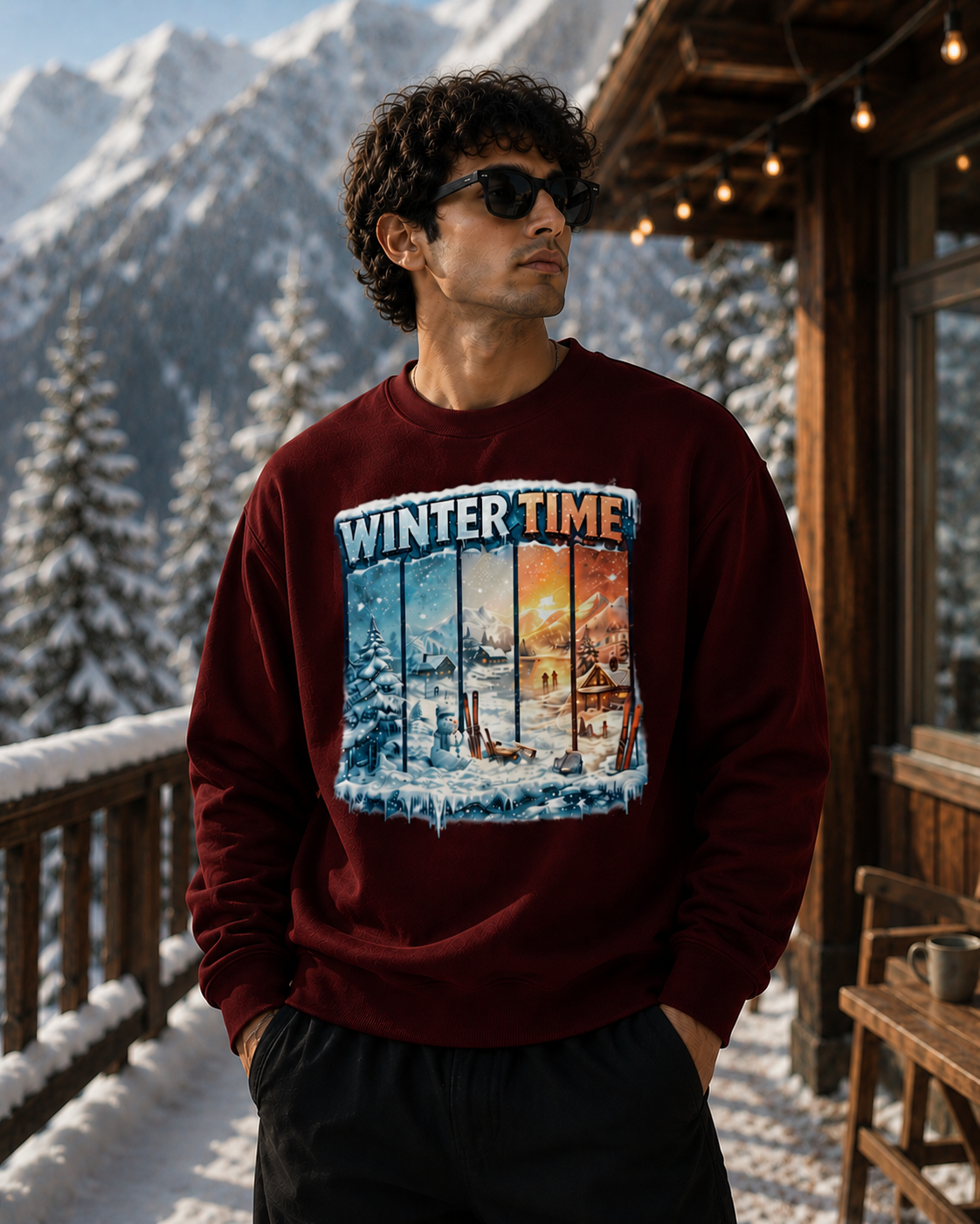 Winter Time: Frost & Fire Edition | Premium 400 GSM Oversized Sweatshirt