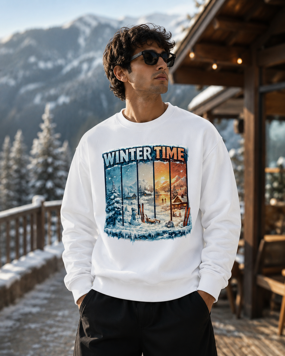 Winter Time: Frost & Fire Edition | Premium 400 GSM Oversized Sweatshirt