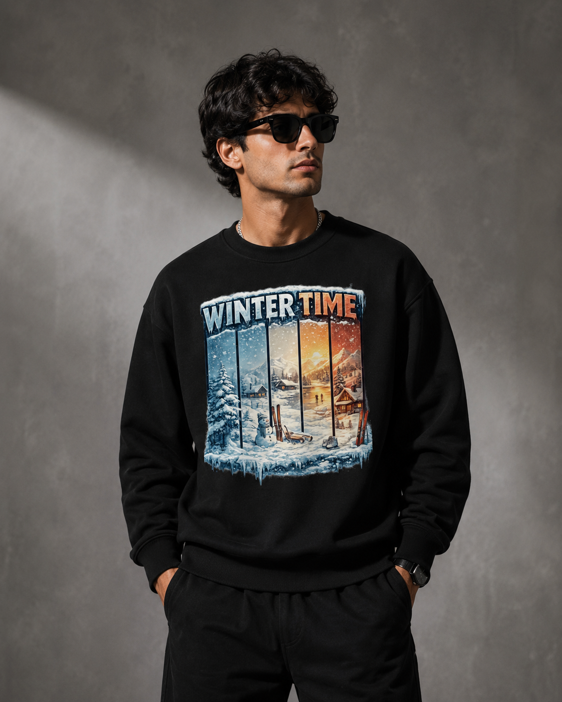 Winter Time: Frost & Fire Edition | Premium 400 GSM Oversized Sweatshirt