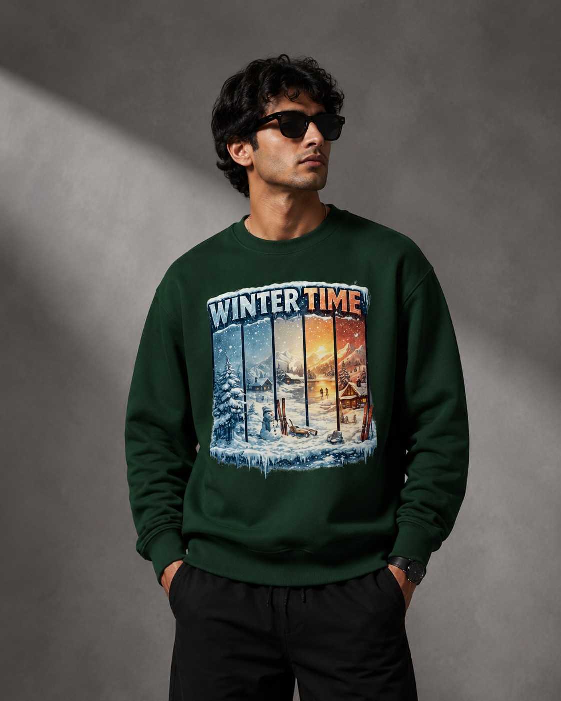 Winter Time: Frost & Fire Edition | Premium 400 GSM Oversized Sweatshirt