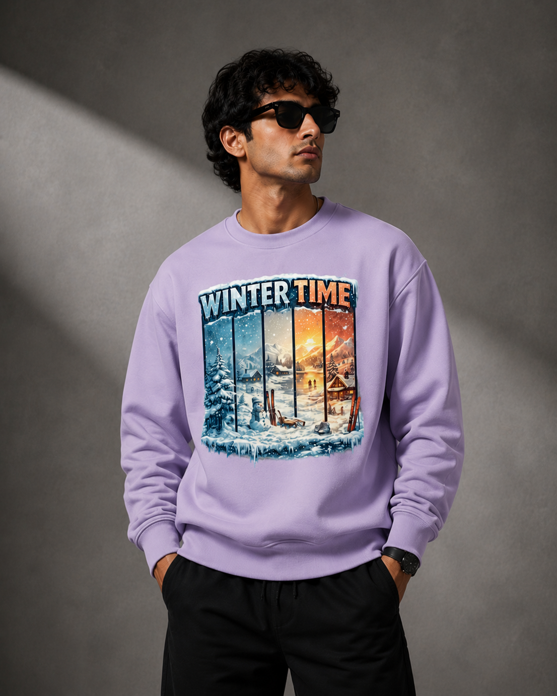Winter Time: Frost & Fire Edition | Premium 400 GSM Oversized Sweatshirt