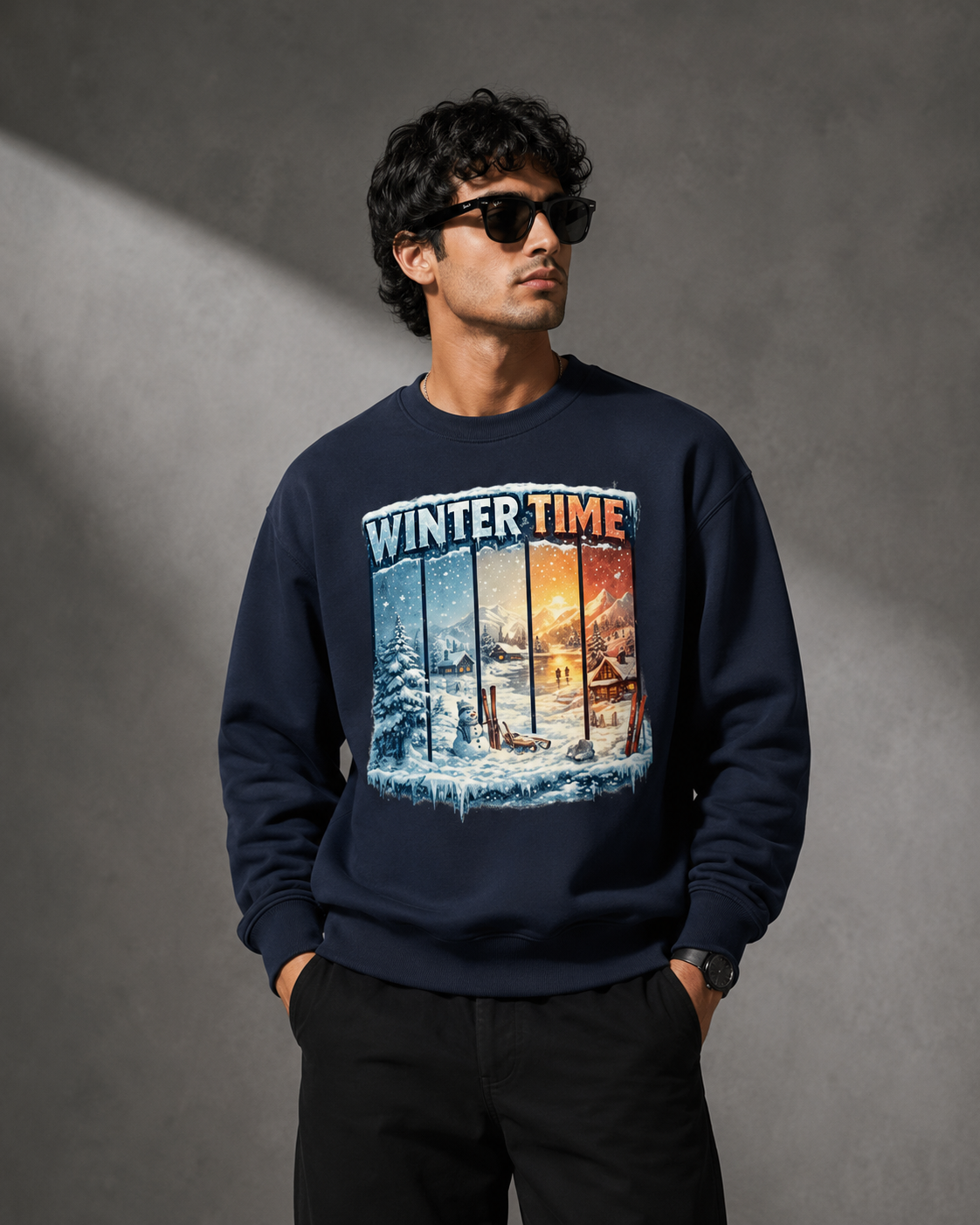Winter Time: Frost & Fire Edition | Premium 400 GSM Oversized Sweatshirt