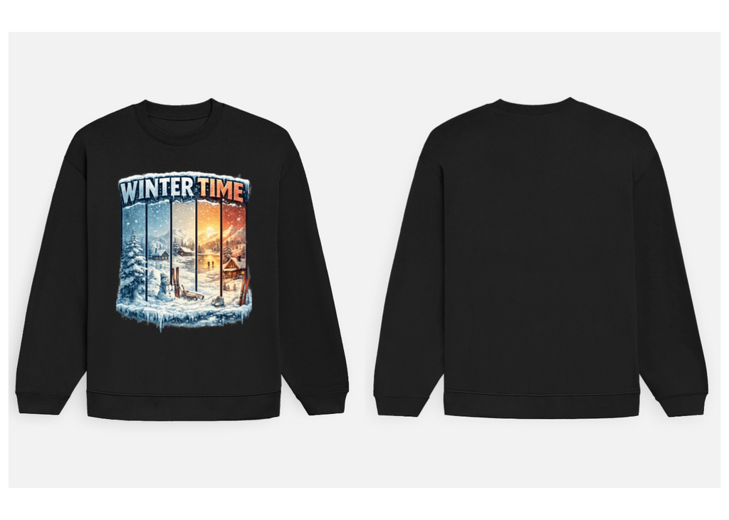 Winter Time: Frost & Fire Edition | Premium 400 GSM Oversized Sweatshirt