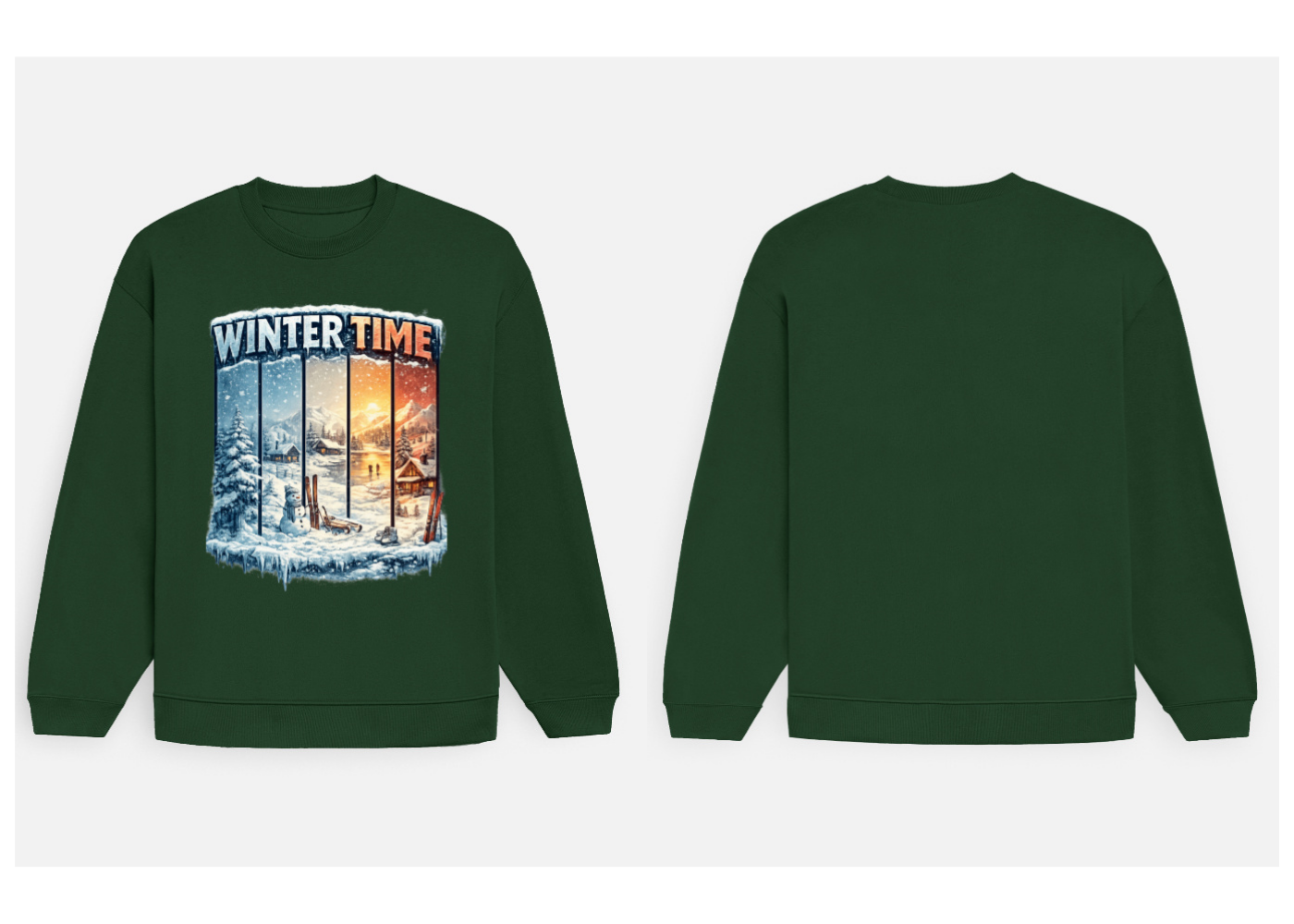 Winter Time: Frost & Fire Edition | Premium 400 GSM Oversized Sweatshirt