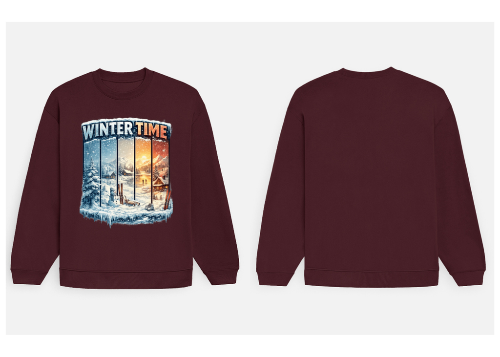 Winter Time: Frost & Fire Edition | Premium 400 GSM Oversized Sweatshirt