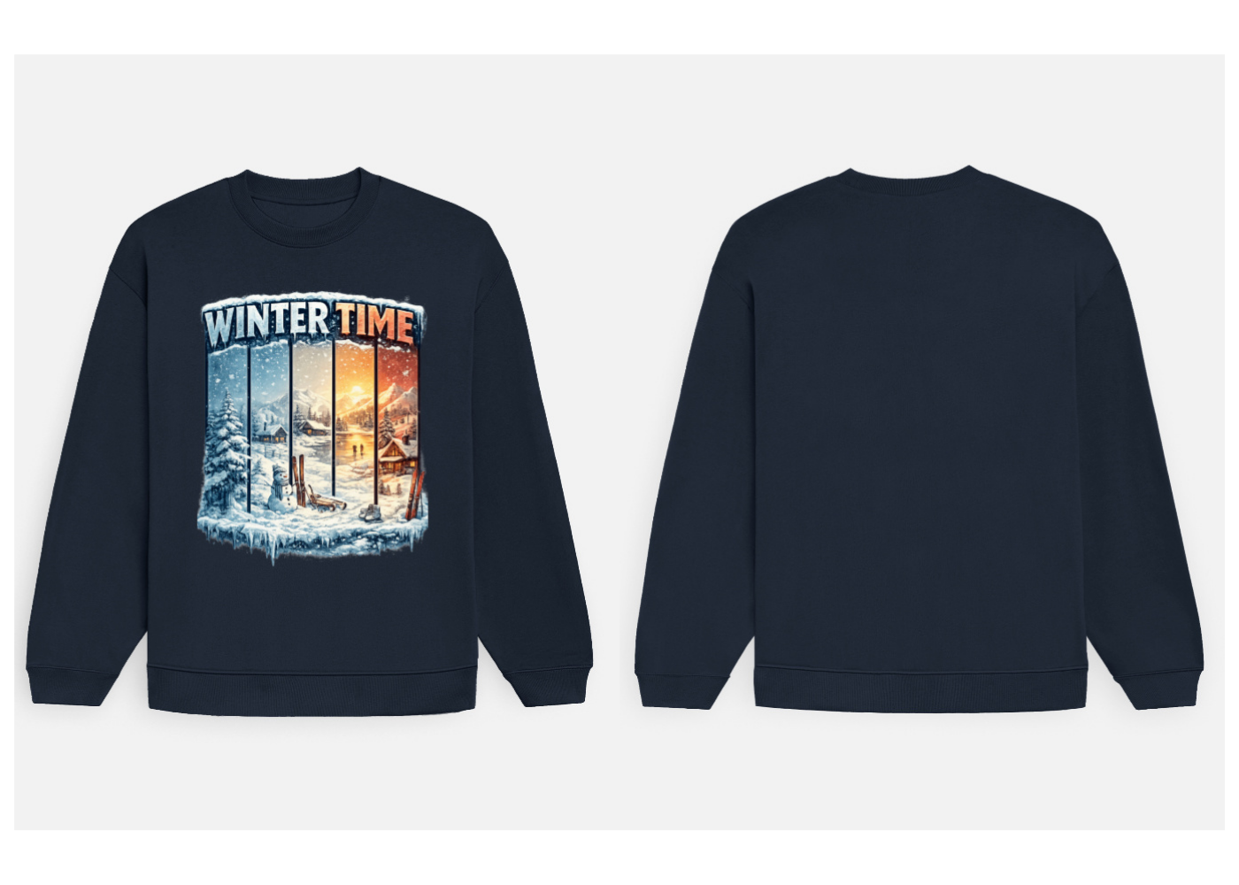 Winter Time: Frost & Fire Edition | Premium 400 GSM Oversized Sweatshirt