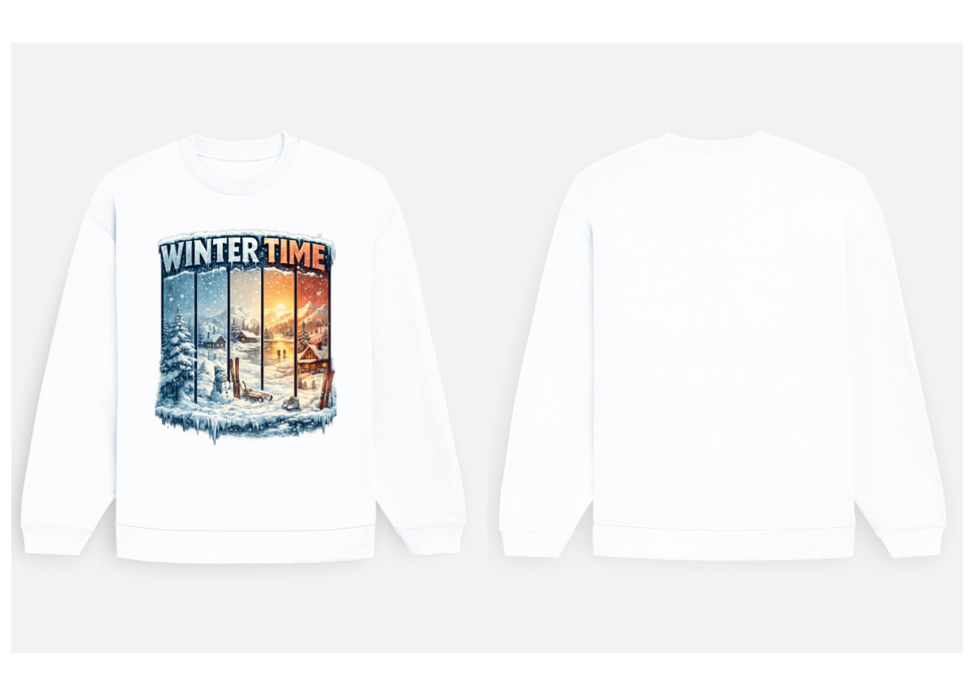 Winter Time: Frost & Fire Edition | Premium 400 GSM Oversized Sweatshirt