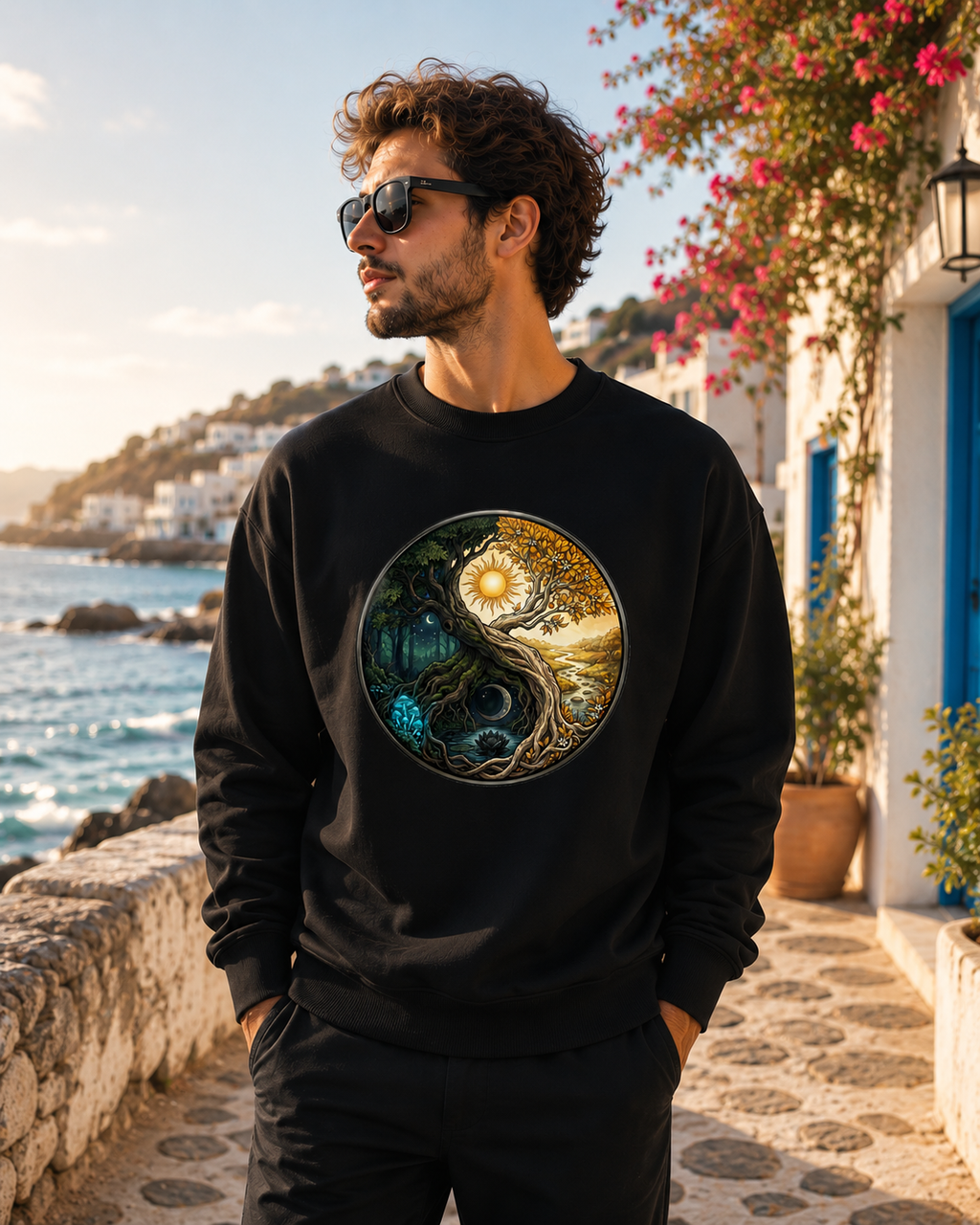 The Eternal Balance: Yin Yang Solstice Realm Edition | Premium 400 GSM Oversized Sweatshirt