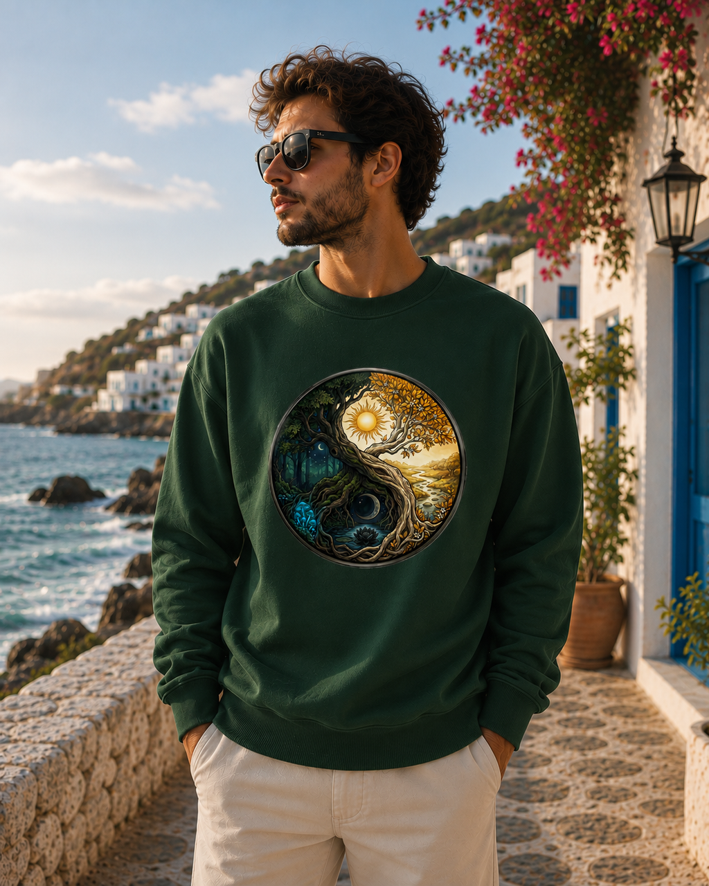 The Eternal Balance: Yin Yang Solstice Realm Edition | Premium 400 GSM Oversized Sweatshirt