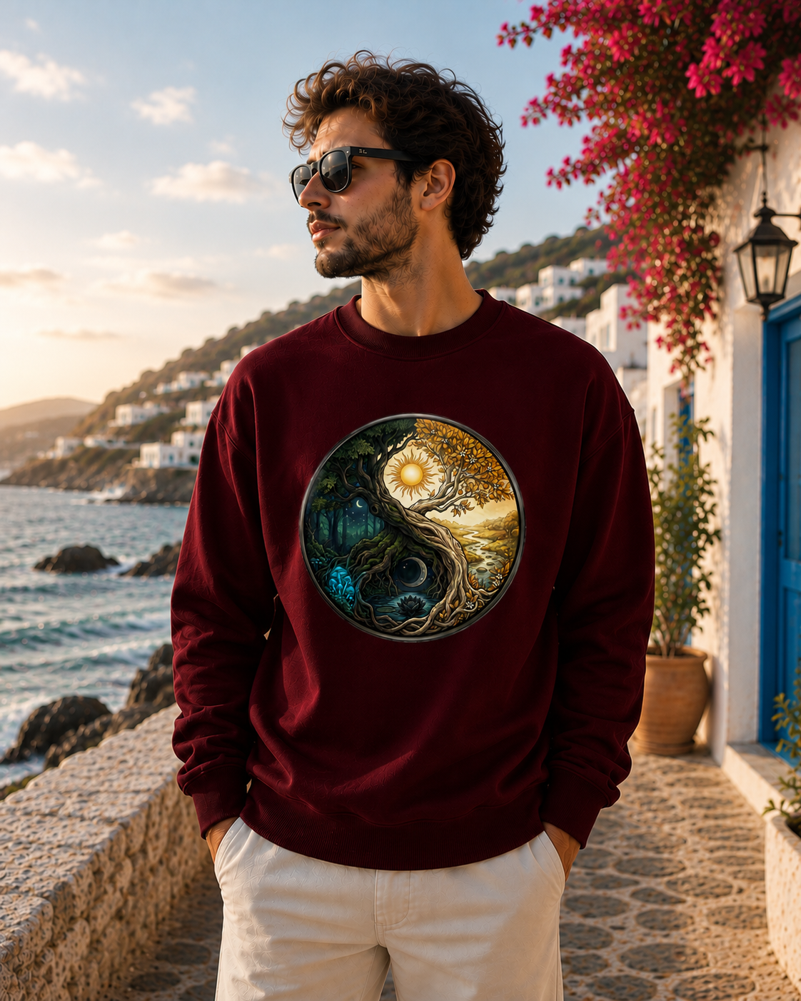 The Eternal Balance: Yin Yang Solstice Realm Edition | Premium 400 GSM Oversized Sweatshirt
