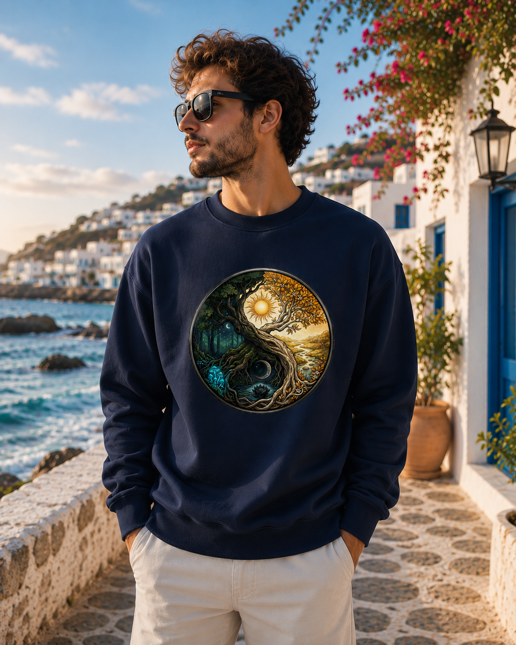 The Eternal Balance: Yin Yang Solstice Realm Edition | Premium 400 GSM Oversized Sweatshirt
