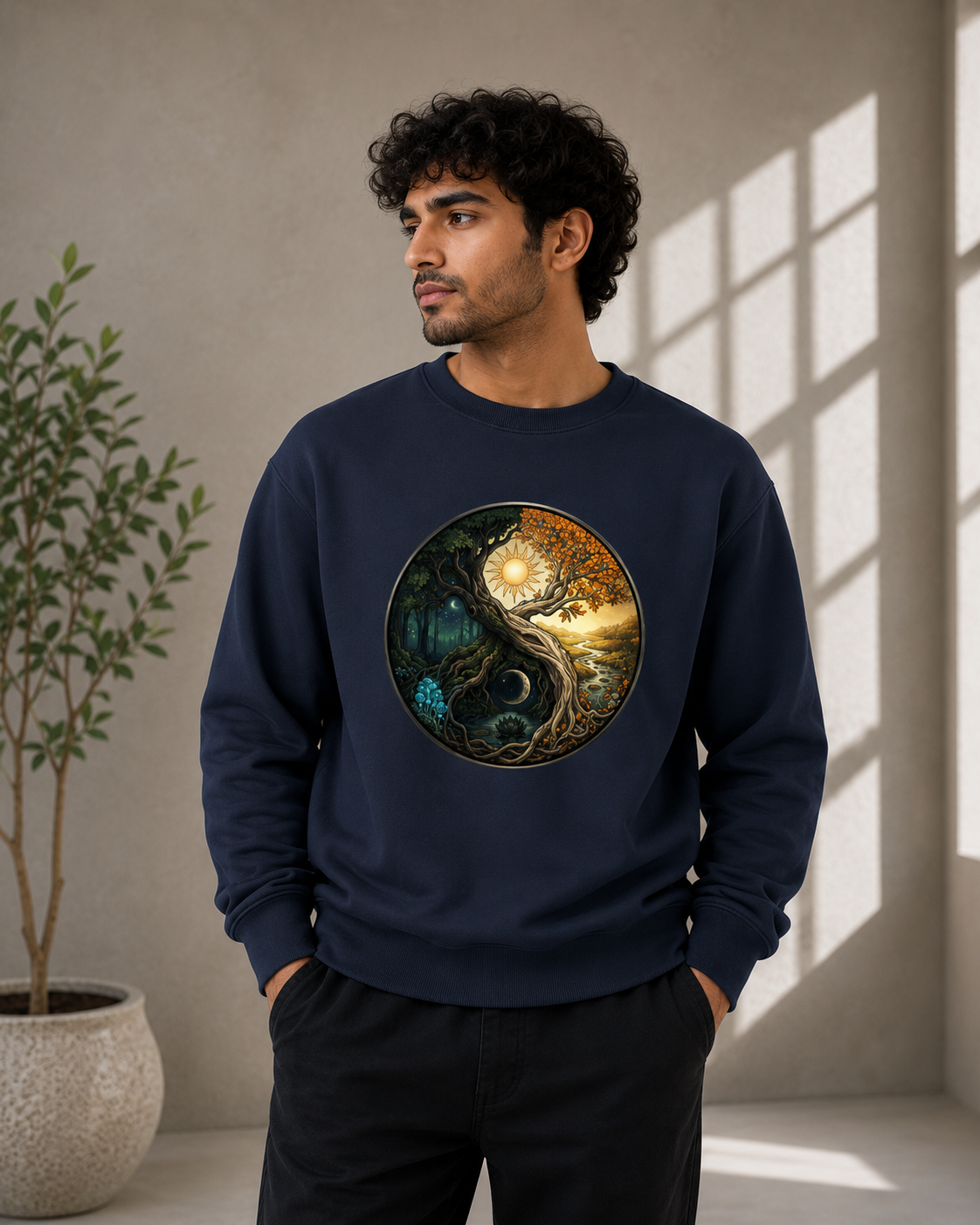 The Eternal Balance: Yin Yang Solstice Realm Edition | Premium 400 GSM Oversized Sweatshirt