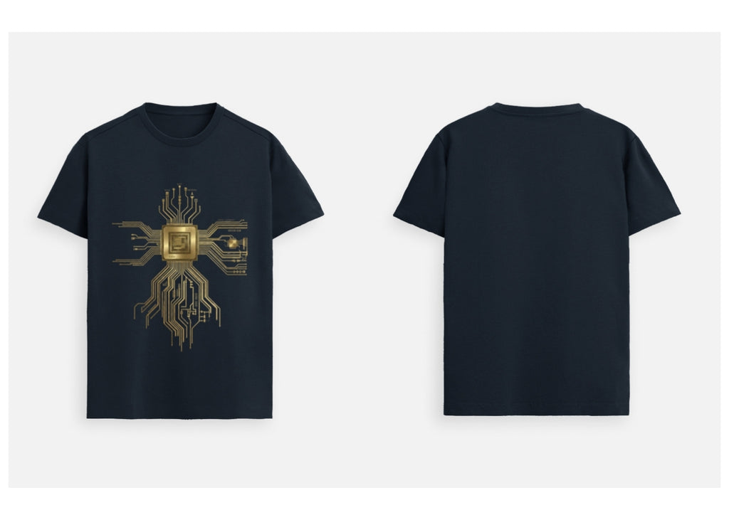 Digital Dynasty: The Golden Circuit Edition | 100% Luxury Supima Cotton T-Shirt