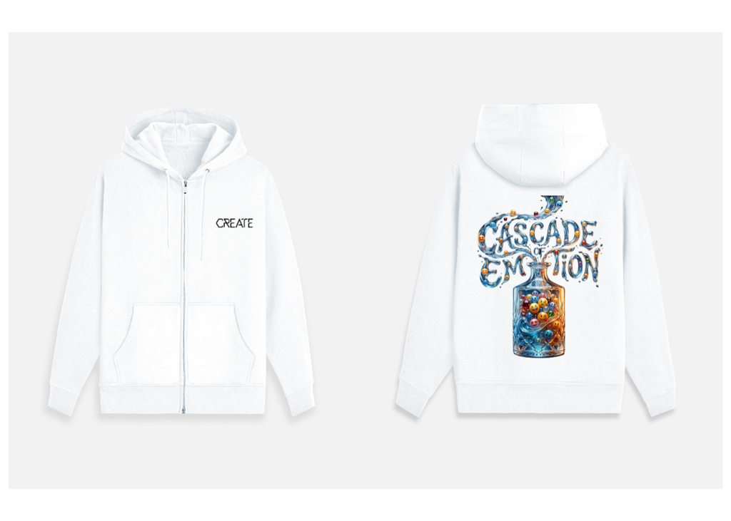 Cascade of Emotion: Creative Flow Edition | Premium 400 GSM Zip Hoodie