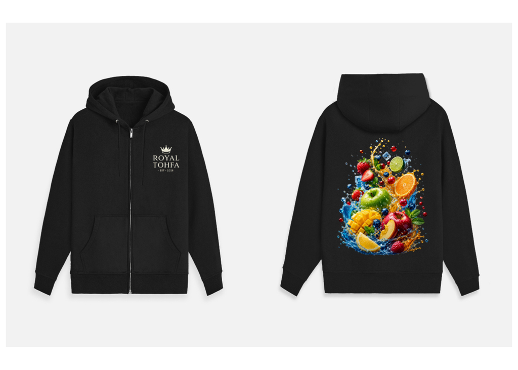 Nature's Splash: Fruit Fusion Edition | Premium 400 GSM Zip Hoodie