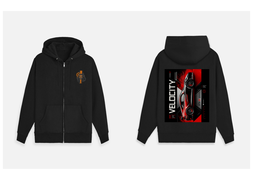 Velocity: Racing Spirit Edition | Premium 400 GSM Zip Hoodie